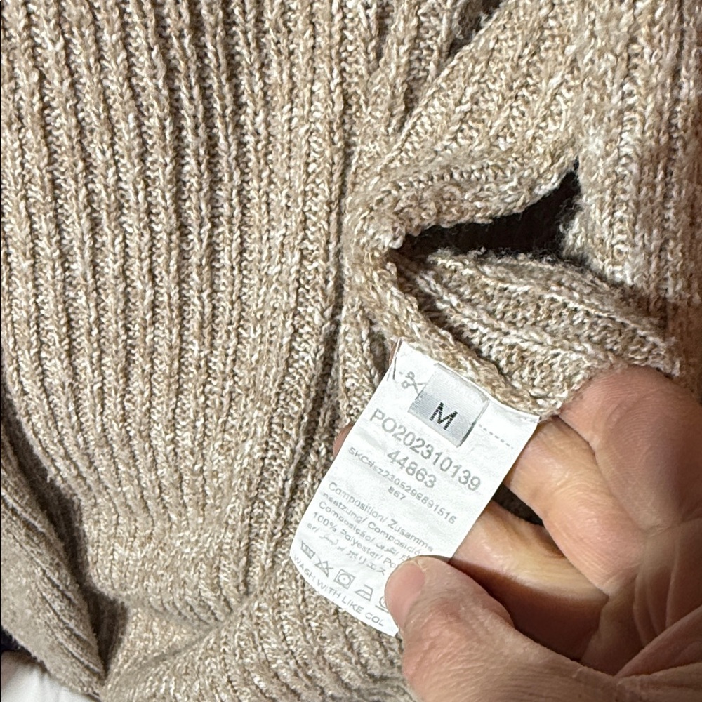 Long Beige Knit Cardigan woman medium Preloved - Picture 2 of 4